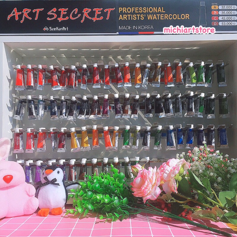 [Michi Art Store] (Seri C)  Màu nước Art Secret 73 màu tuýp lẻ 5ml full bảng màu hạng hoạ sĩ xuất xứ Hàn Quốc