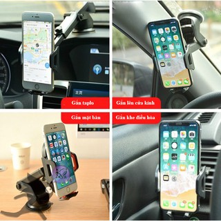 Giá đỡ điện thoại ô tô, xe hơi cao cấp chân hút + chân kẹp
