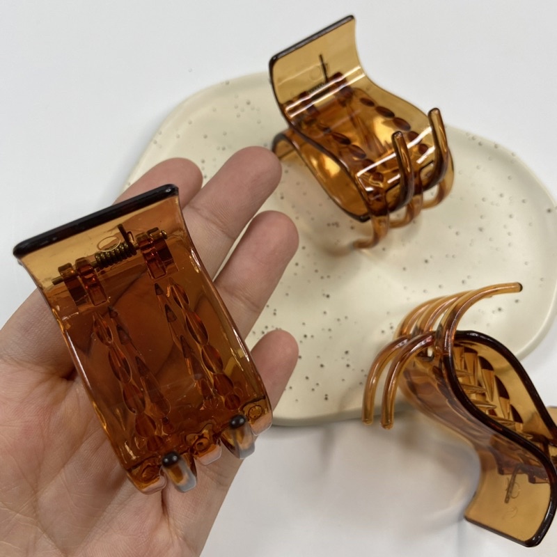 Kẹp tóc càng cua 3 răng, 5 răng, màu đơn giản trơn nhám