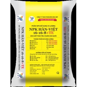 Phân NPK bổ sung trung lượng  NPK HÀN-VIỆT 16-16-8+TE  | gói 1KG