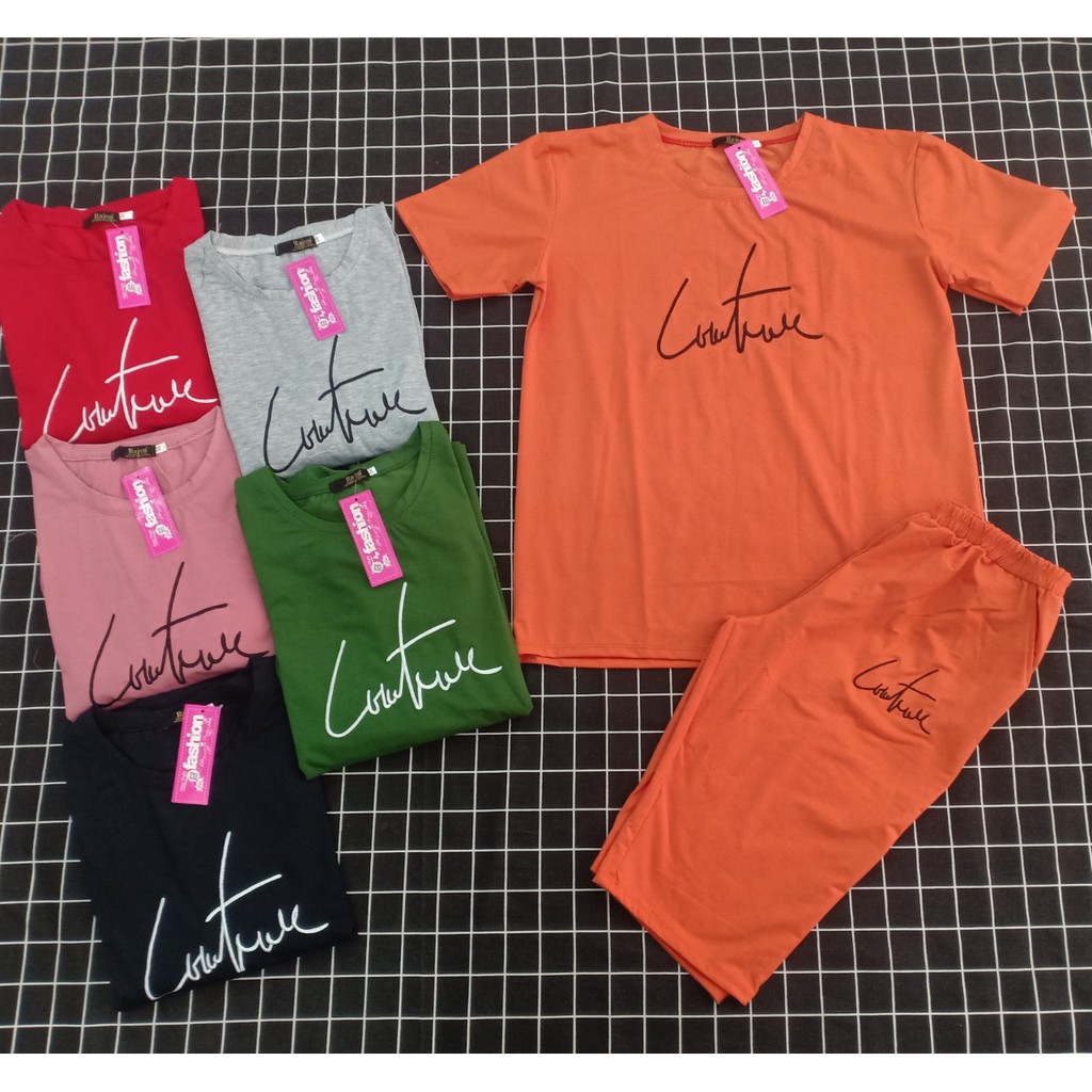 Đồ ngủ nữ mặc nhà bộ ngủ đồ cho nữ [Tận Xưởng] Bộ mặc nhà ngủ lửng cộc tay form quần lửng chất thuncotton LỬNG_CHỮ | BigBuy360 - bigbuy360.vn