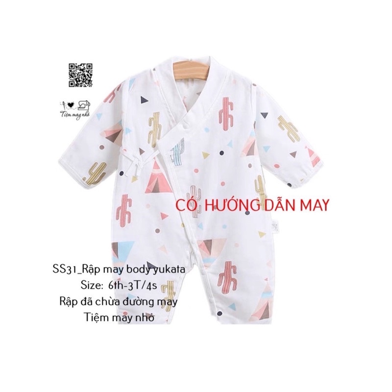 SS31_ Rập giấy may body yukata sơ sinh