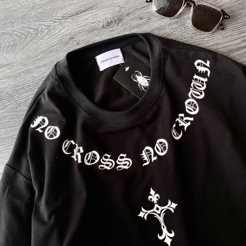 Áo thun tay lỡ nam nữ unisex Chữ thập ⚡Phông form rộng chất cotton đẹp