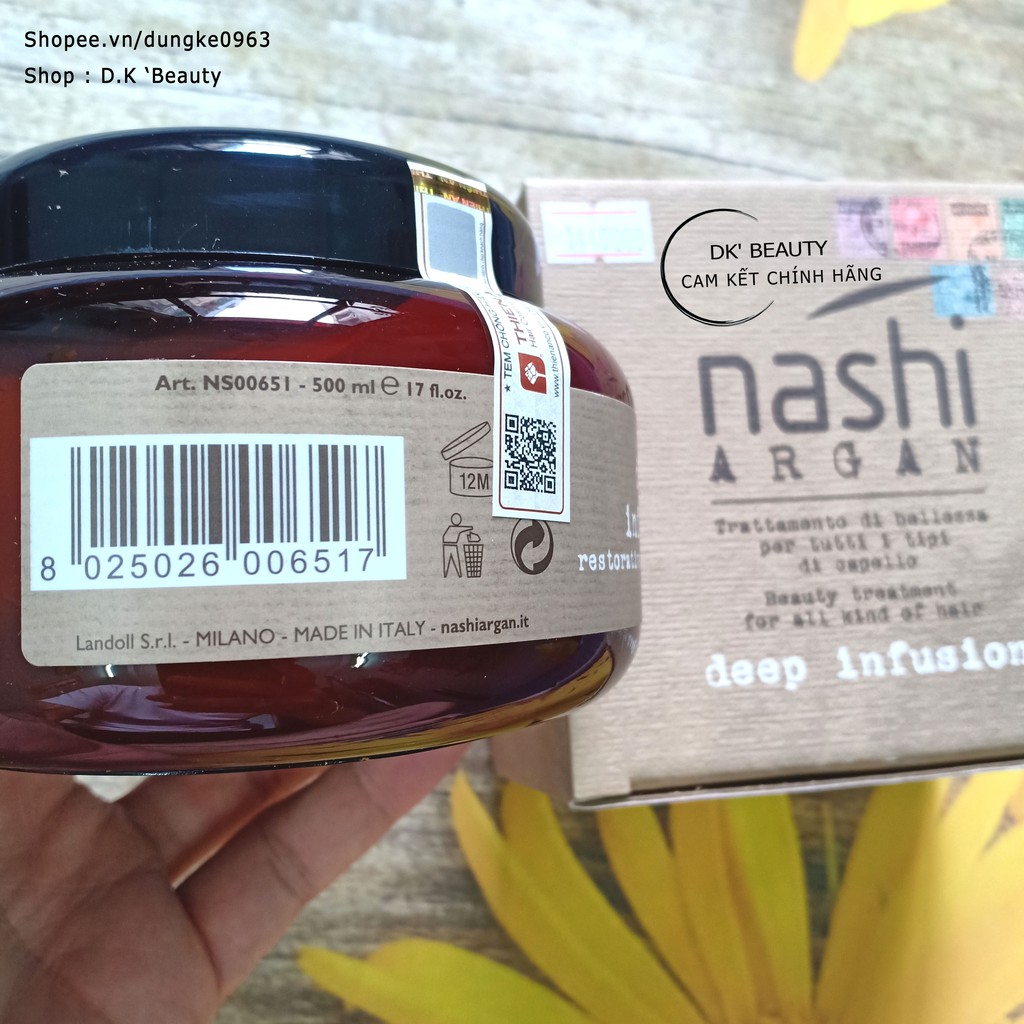 [👉Chính Hãng]Dầu Hấp Nashi Argan Tái Tạo Lại Cấu Trúc Tóc - Deep Infusion