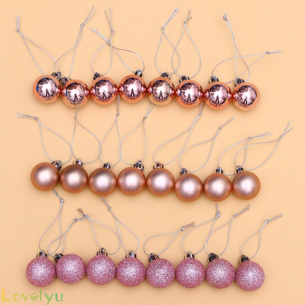 [ FAST SHIPPING ]24x Christmas Tree Balls Baubles Glitter Hanging Xmas Party Ornament Decor New