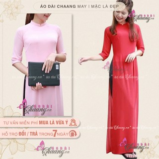 Áo dài trơn giá rẻ CHAANG May sẵn áo dài cổ vuông, dáng áo truyền thống