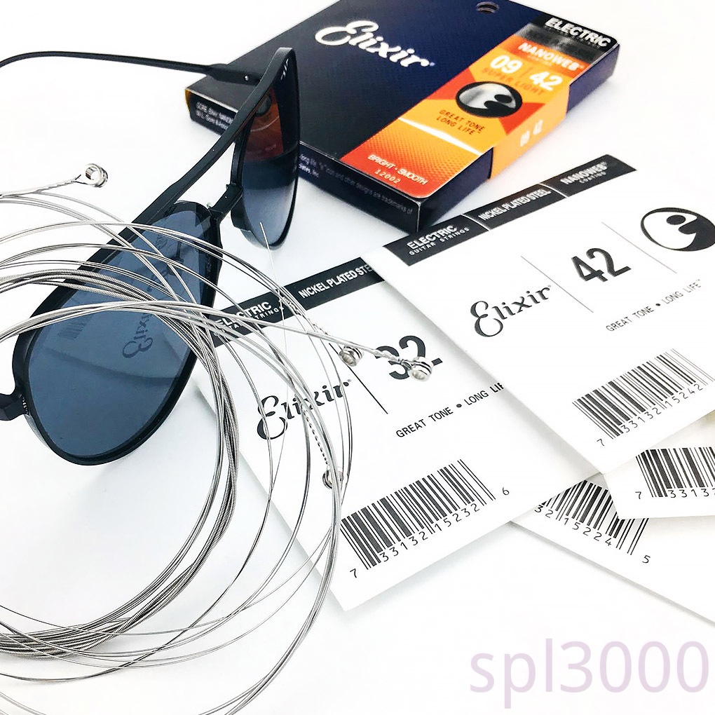 Set 6 dây đàn guitar điện siêu nhẹ phủ lớp phủ chống gỉ cho Elixir 12002 9-42