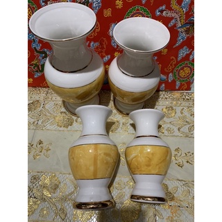 Bộ Thờ Cúng Bình Bông Vàng Ngọc Gốm Sứ Cao Cấp