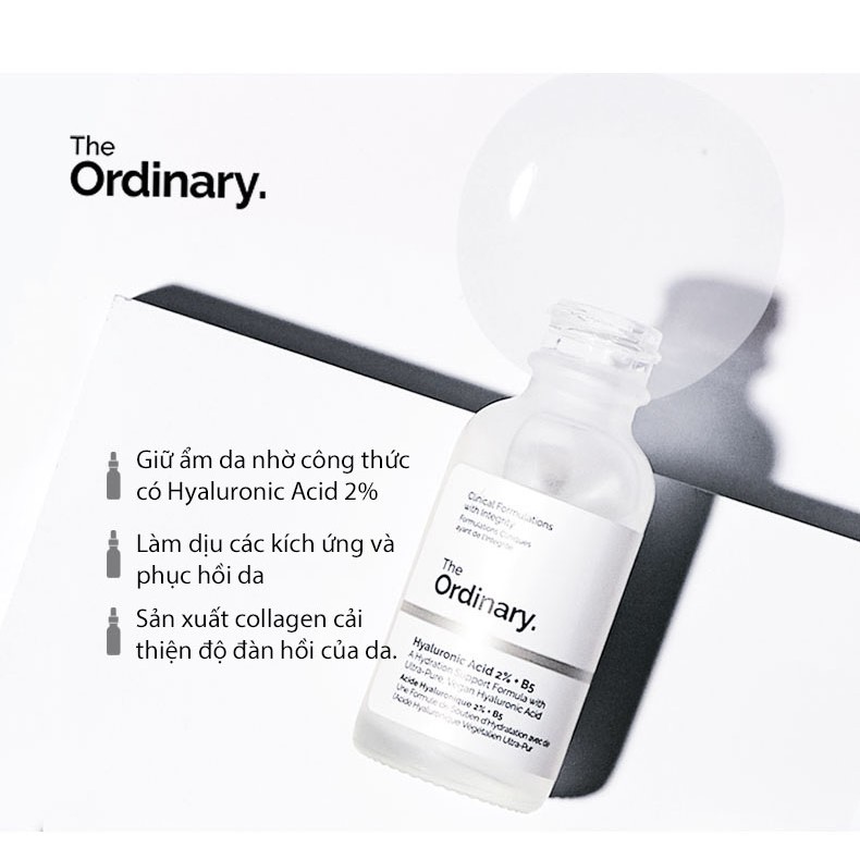 Tinh chất cấp nước phục hồi da làm sáng da The Ordinary Hyaluronic Acid 2% + B5 30ml | BigBuy360 - bigbuy360.vn