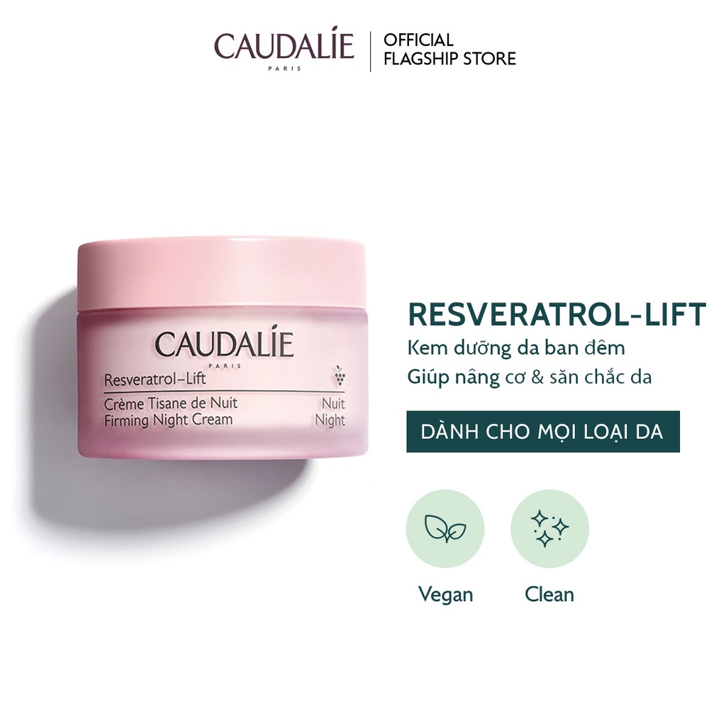Kem dưỡng ban đêm nâng cơ, cải thiện nếp nhăn Caudalie Resveratrol-Lift 50ml - Thương hiệu mỹ phẩm cao cấp từ Pháp