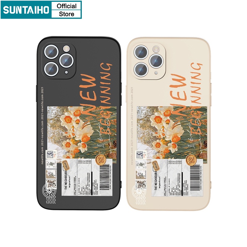 Suntaiho silicon mềm mẫu hình hoa cho iPhone 13 12 11 Pro Max X XR Xs Max 7 8 Plus