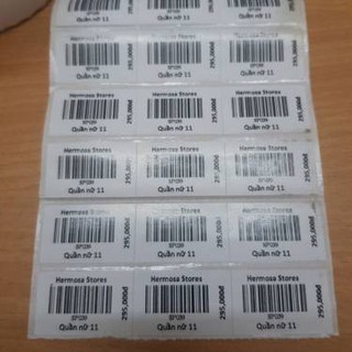 Combo 5 cuộn Giấy in mã vạch in nhiệt 35x22 3 tem/hàng Decal 35x22mm