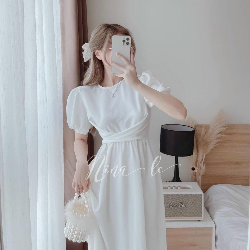 Đầm xòe nhún eo xinh xắn thanh lịch cho các nàng đi chơi dã ngoại dạo phố fashionzero - 85214