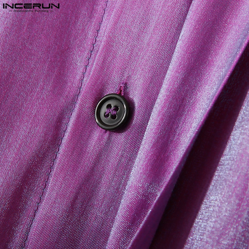 INCERUN Bộ Áo Liền Quần Ngắn Tay Thoải Mái Thời Trang Dự Tiệc Cho Nam