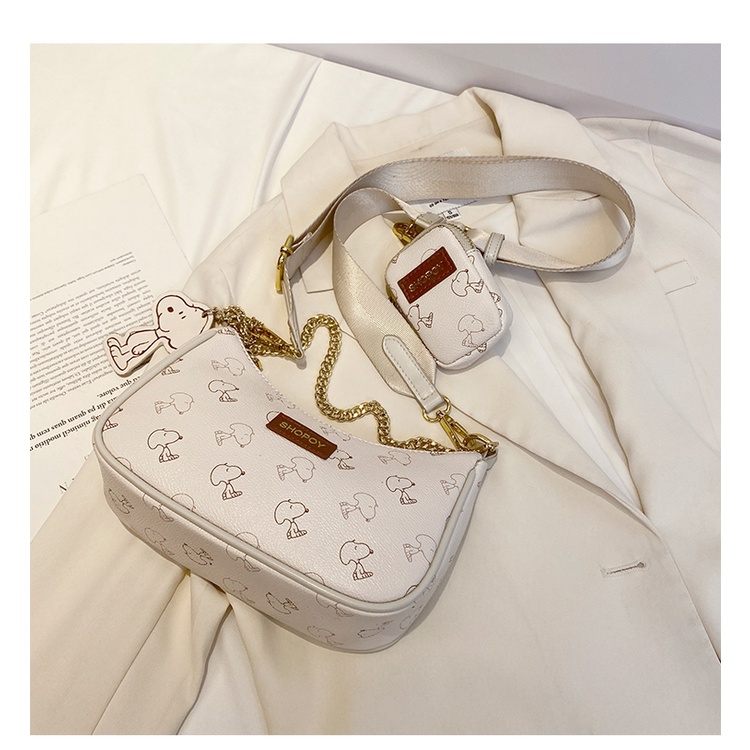 Túi xách nữ đeo chéo Snoopy kèm ví nhỏ cực xinh chất da mềm mịn Capucha T45