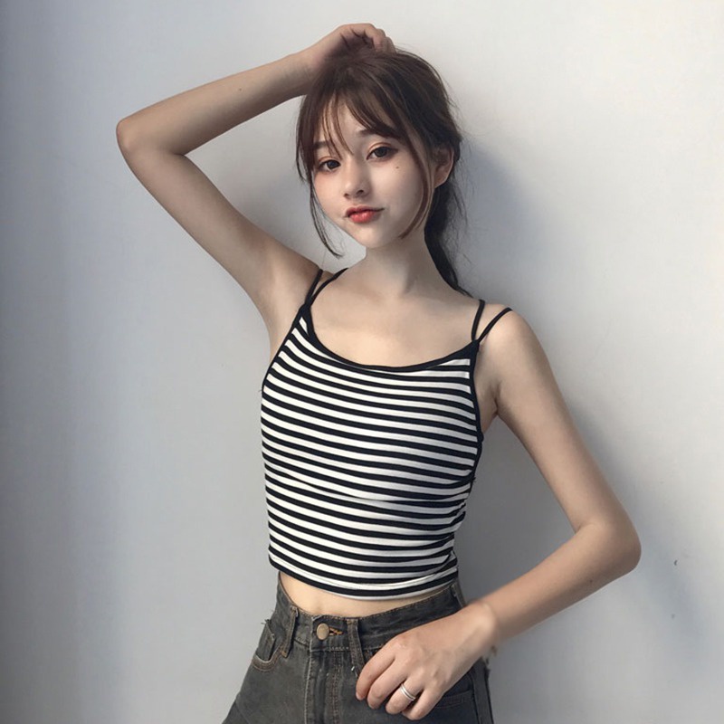 Áo Tank Top Sát Nách Hở Lưng Có Mút Nâng Ngực Thiết Kế Quyến Rũ Cho Phái Nữ