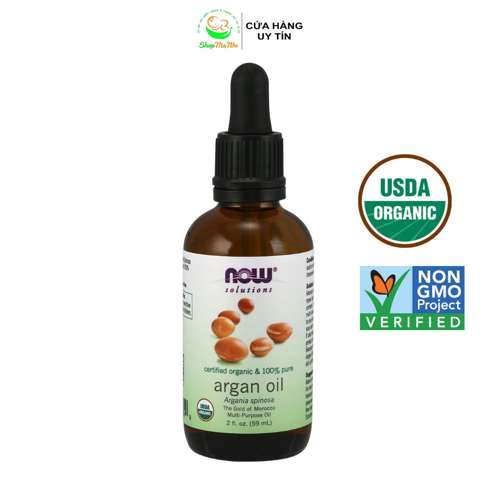 Tinh dầu Argan oil of Morocco nguyên chất hữu cơ ép lạnh Now Foods 59ml, dưỡng tóc, dưỡng ẩm da.