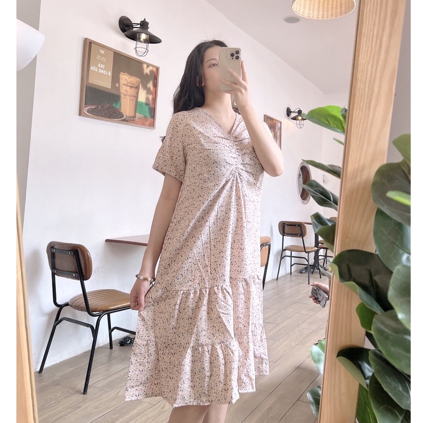 Váy bầu hoa nhí rúm ngực thời trang thiết kế MSP265 Mom and Baby
