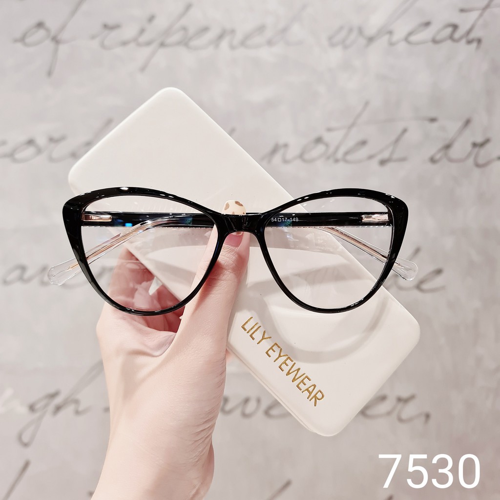 Gọng kính cận nữ LILYEYEWEAR mắt mèo dày dặn chắc chắn màu sắc thời trang 7530 | BigBuy360 - bigbuy360.vn
