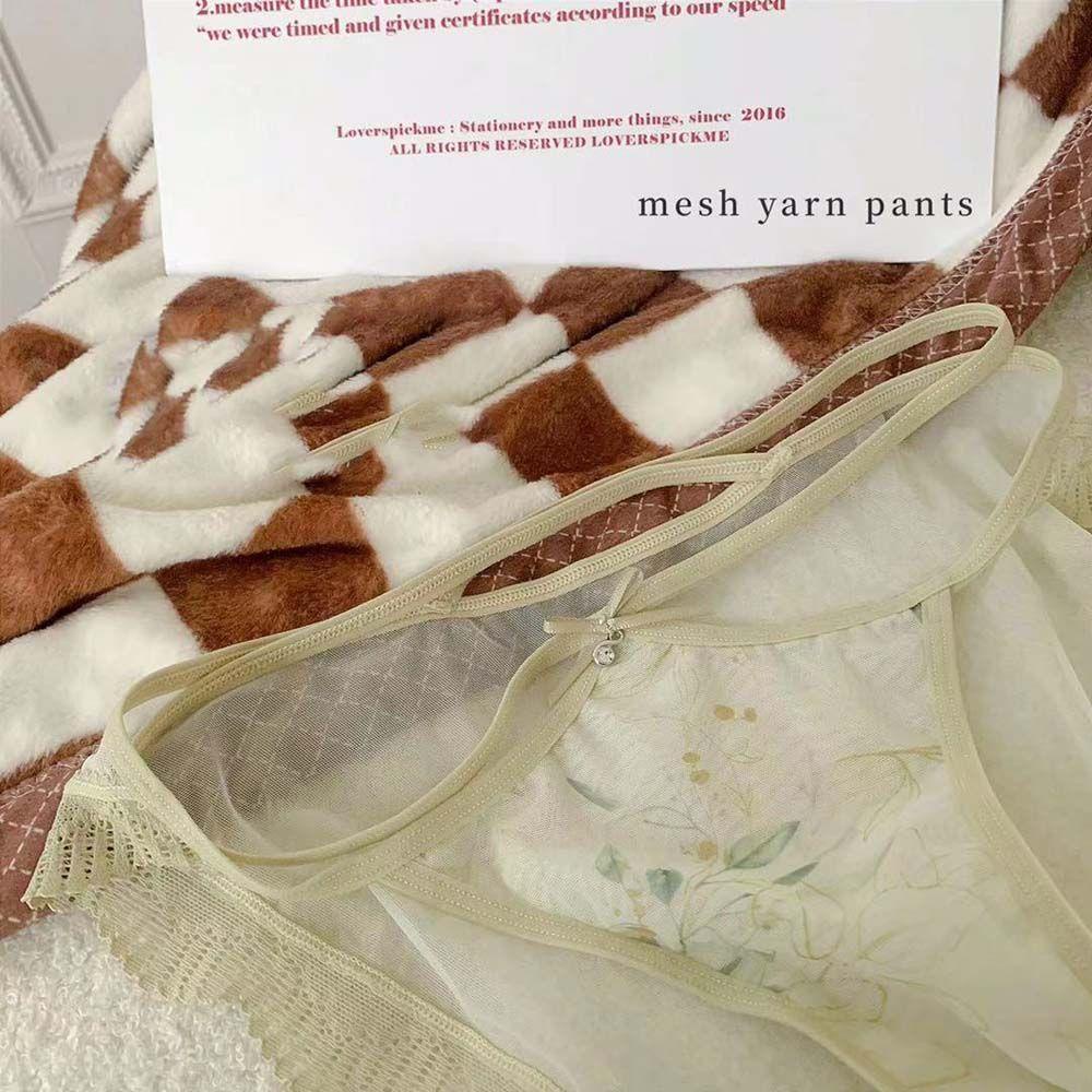 Quần Lót Cotton Lưng Thấp Phối Lưới Co Giãn Quyến Rũ