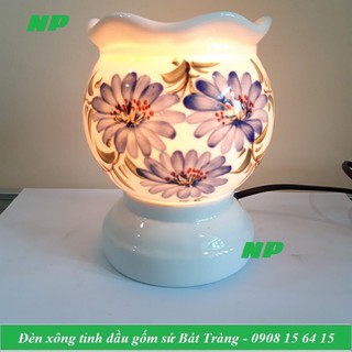 Đèn xông tinh dầu Bát Tràng - Đèn ngủ gốm sứ dùng điện cỡ lớn