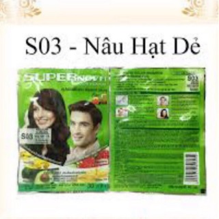 Dầu gội nhuộm tóc thảo dược siêu nhanh màu Nâu Hạt Dẻ SUPER NOVA S03 - 1203