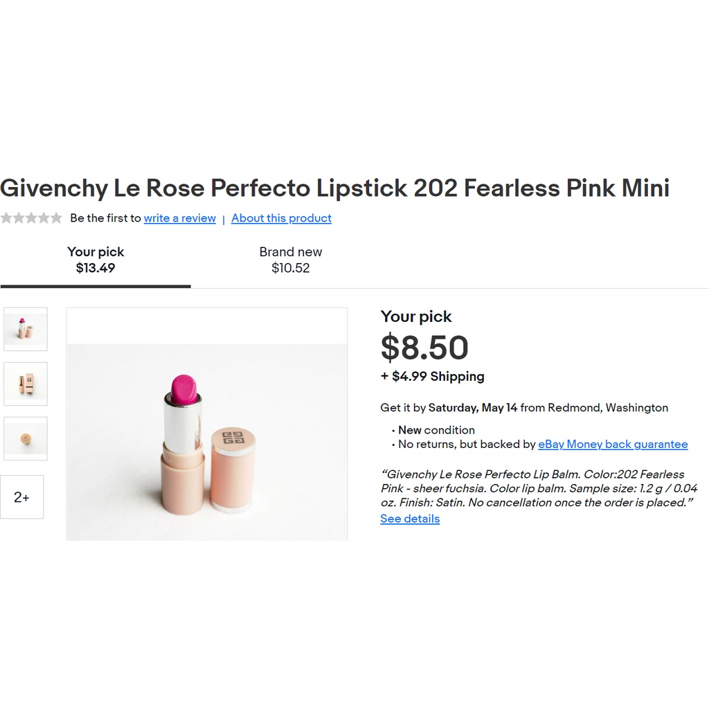 Son dưỡng Givenchy Rose Perfecto mini màu N° #3 Sparkling Pink