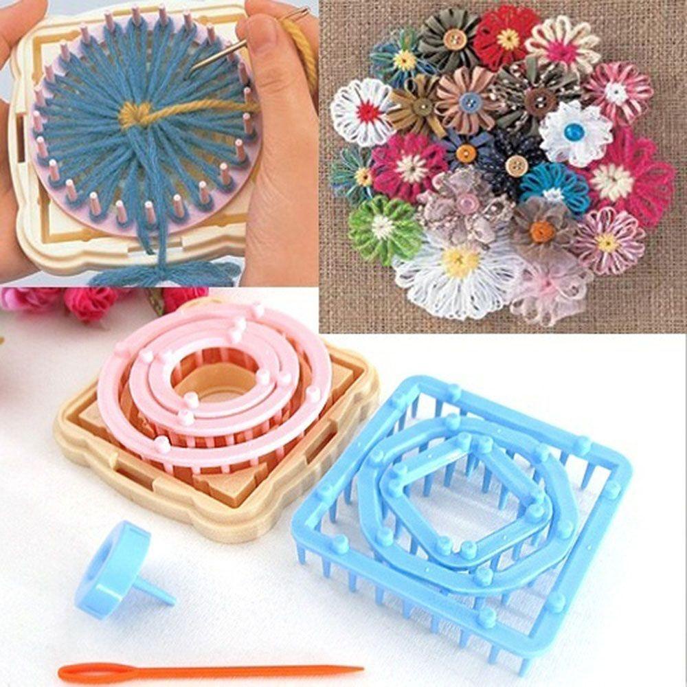 YIYU Bộ Khung Dệt Kim Đan Len Thủ Công Họa Tiết Hoa Cúc Xinh Xắn