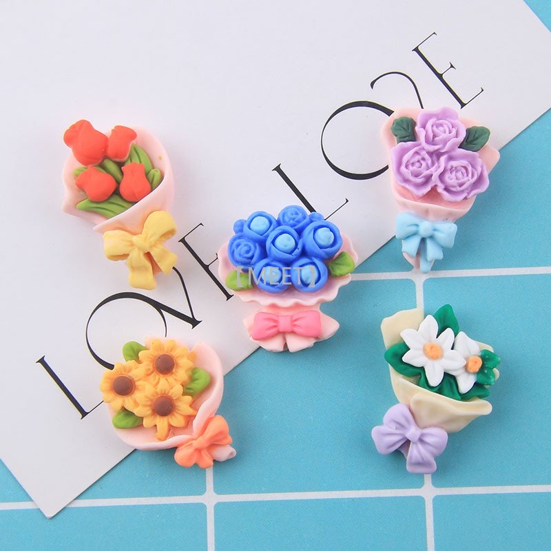 1 Bông Hoa Nhân Tạo Bằng Nhựa Resin DIY Dùng Làm Trang Sức Thủ Công