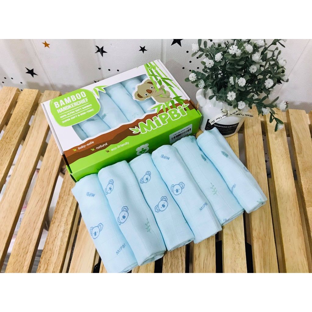 Khăn sữa sợi tre 3 lớp mipbi