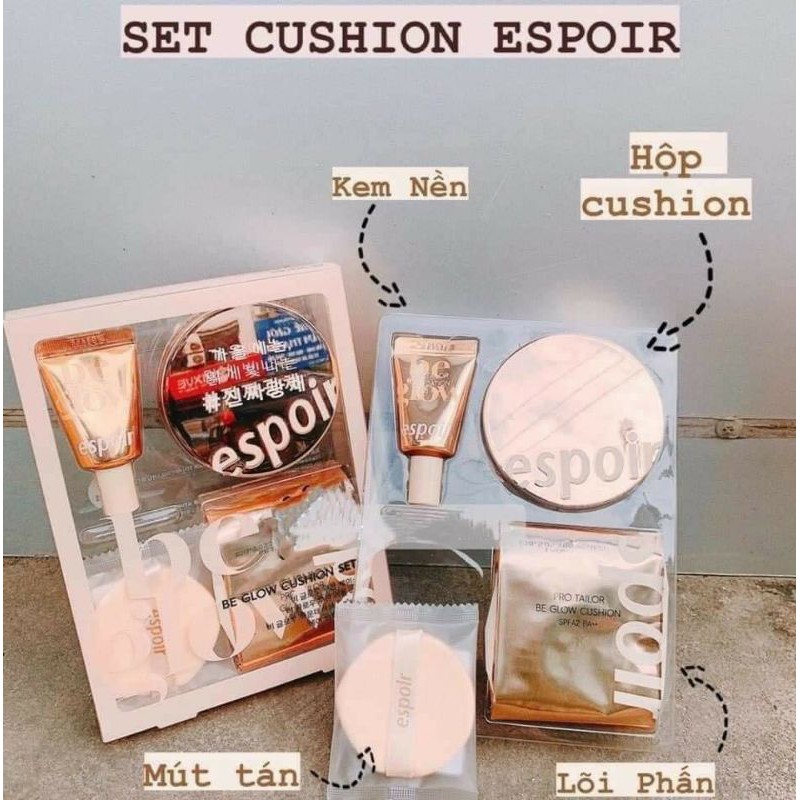 Set phấn nước Espoir Be Glow Cushion