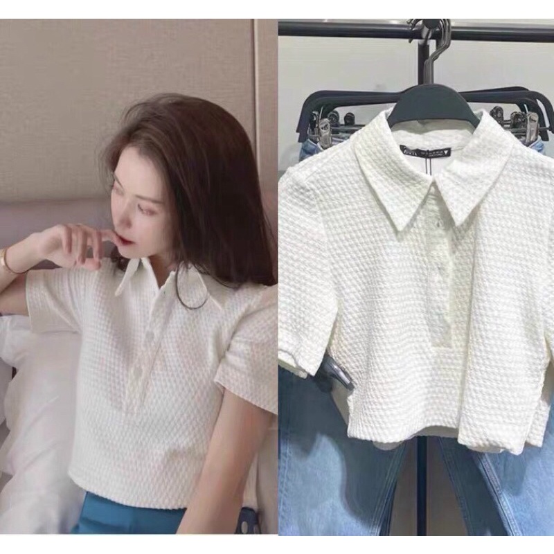 Áo thun croptop chất xốp xuất xịn