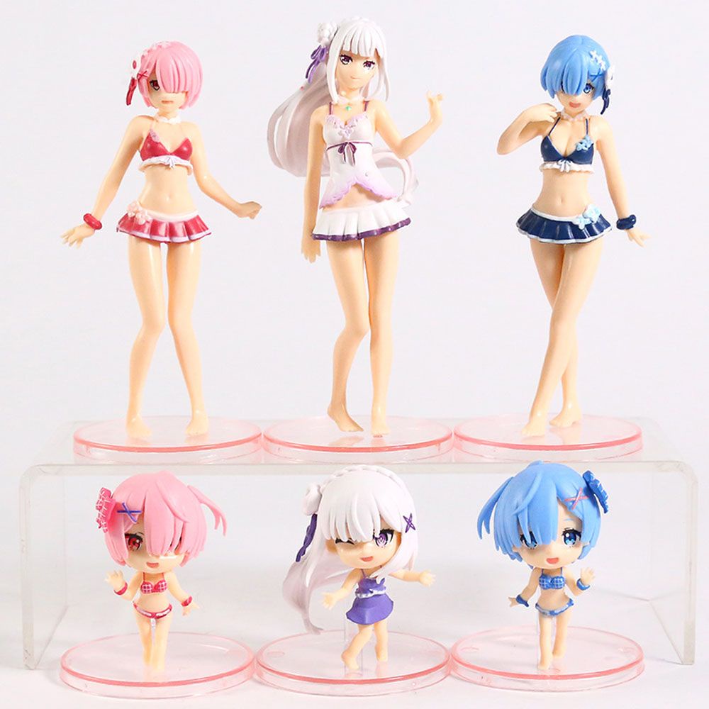 Bộ 6 mô hình nhân vật trong anime Re: Zero bằng PVC