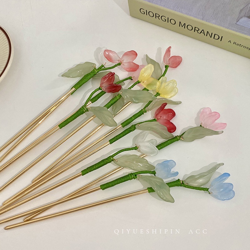 Trâm Cài Tóc Hình Hoa Tulip Phong Cách Cổ Điển Cho Nữ