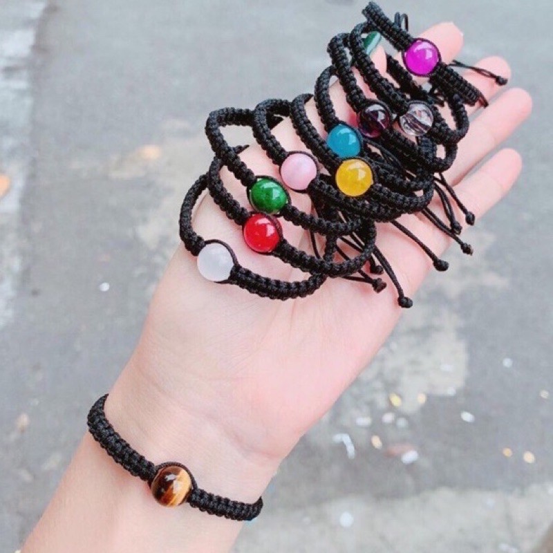 Vòng tay nam nữ, vòng tết dây đá phong thuỷ handmade cá tính Minh Thoa Jewelry