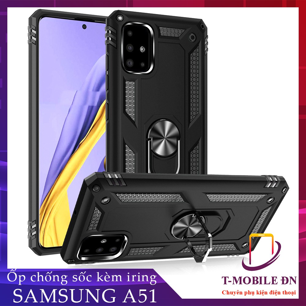 FREESHIP 50k_Ốp lưng Samsung A51, Ốp chống sốc 2 lớp kèm nhẫn iring làm giá đỡ cho Samsung A51