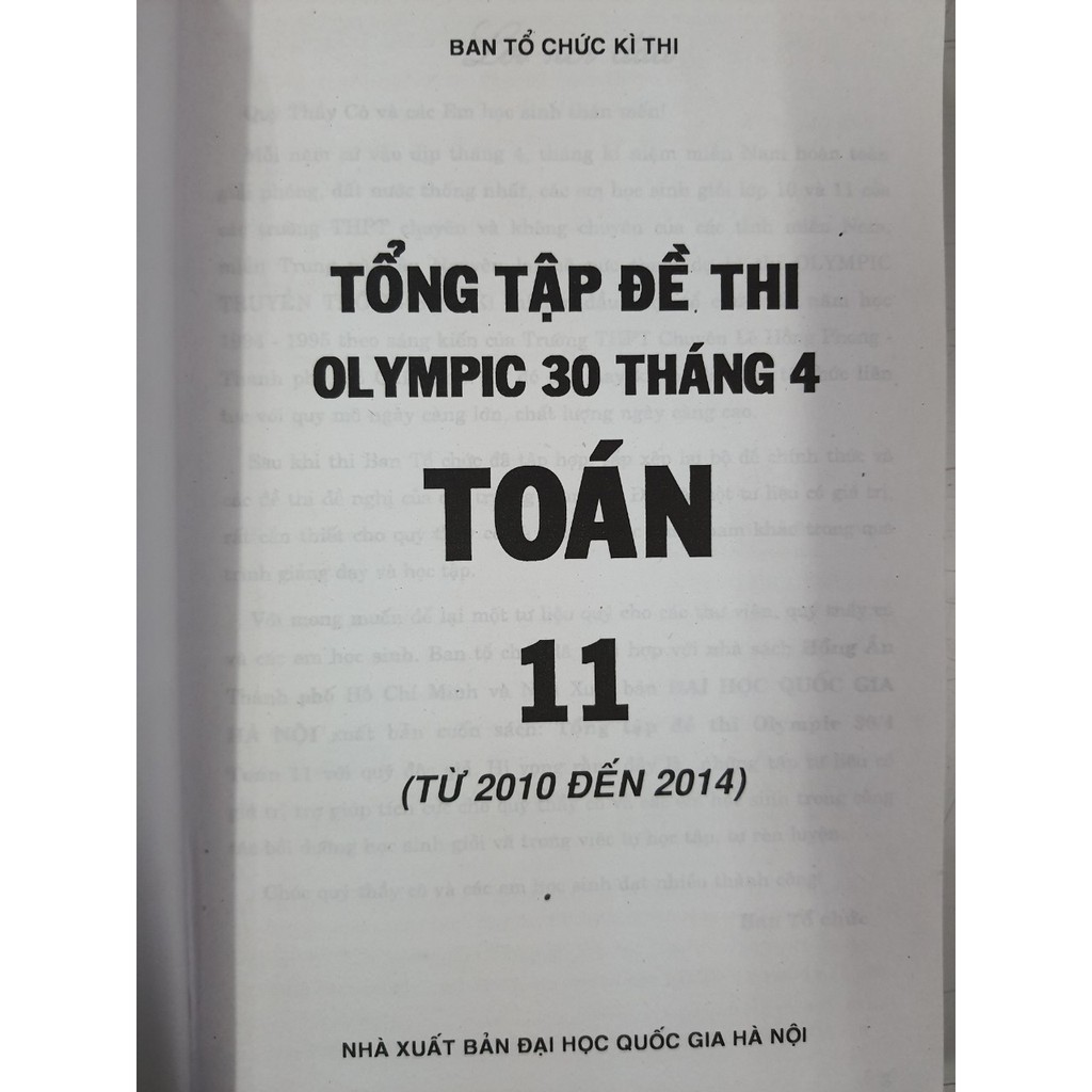 Sách - Tổng tập đề thi Olympic 30 tháng 4 Toán 11 (2010 - 2014)