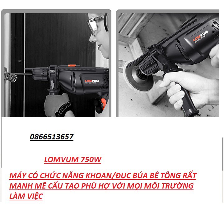 [HOT] Máy khoan gỗ, sắt, bắt vít 10ly  LOMVUM