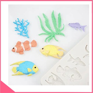 Khuôn silicon 3d làm socola và rau câu con cá