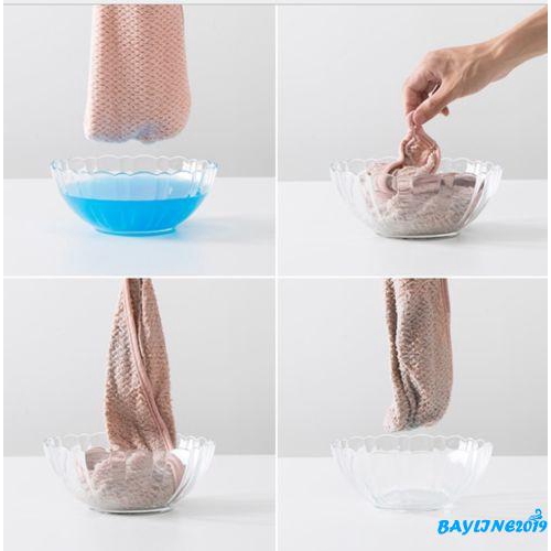 Khăn kiêm mũ tắm vải sợi nhỏ nhanh khô tóc tiện dụng