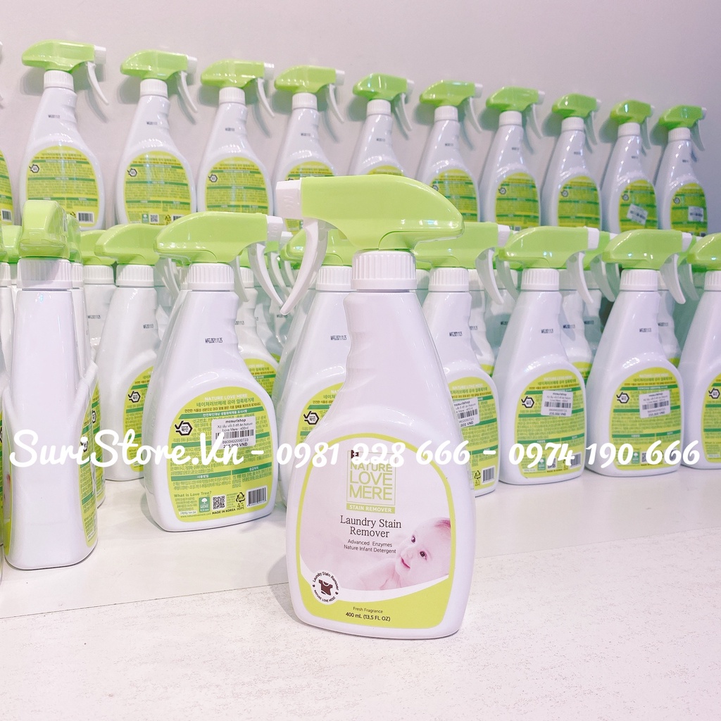 XỊT TẨY VẾT Ố ĐỒ ĂN TRÊN QUẦN ÁO NATURE LOVE MERE 400ML