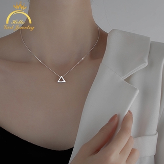 Ahellogirl Dây chuyền mặt hình tam giác đính đá lấp lánh thời trang sành điệu cho nữ