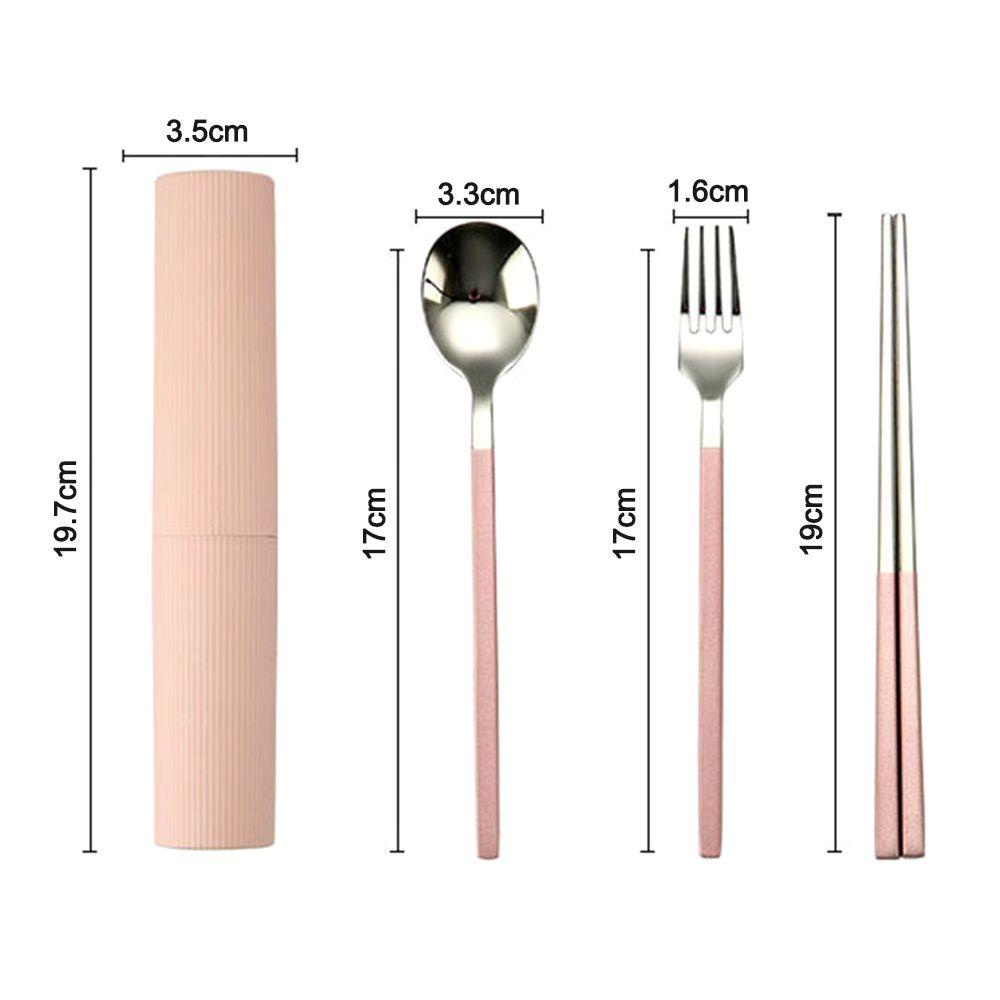 WAPKTY Set 3 Món Đũa Muỗng Nĩa Du Lịch Có Thể Tái Sử Dụng