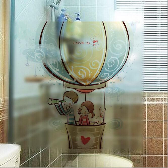 Decal trang trí kính cao cấp mẫu khinh khí cầu (58x60cm)