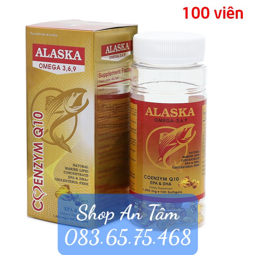 Dầu Cá Alaska Omega 3.6.9 Hộp 100 viên - Bổ Não, Tăng Cường Thị Lực, Giảm Nguy Cơ Mắc Bệnh Tim Mạch