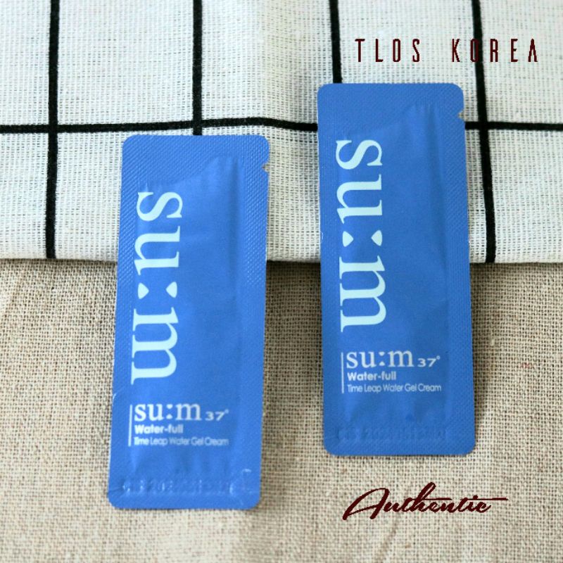 Combo 10 Gói Kem Dưỡng Sum Xanh Cấp Ẩm Kiềm Dầu Dành Cho Da Nhờn Mụn Su:M37 Water Full Time Leap Water Gel Cream 1Ml
