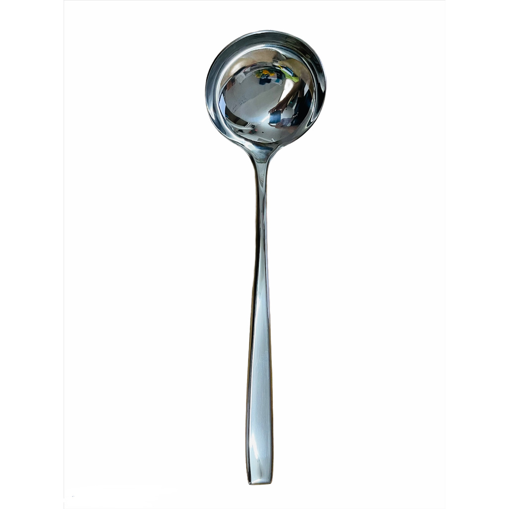 Vá Canh Inox Cao Cấp #304 Cán Vuông Miệng Tròn [ Kích Thước: 7.7cm x 29cm ]