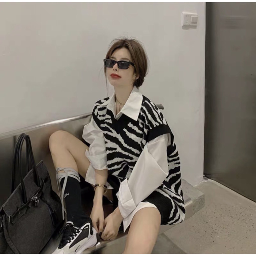 Áo Thun GILE Xuân Hè Loang Ngựa Vằn Form Rộng Unisex Ulzzang