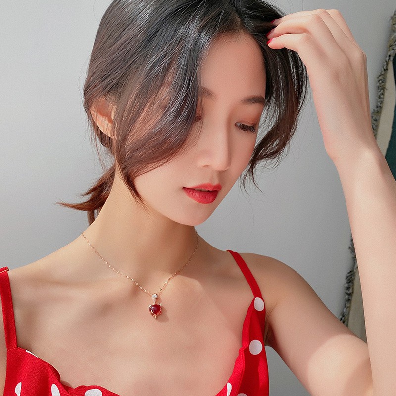 Dây Chuyền Bằng Thép Titan Mạ Vàng 18K Mặt Hình Cáo Màu Sắc Thời Trang