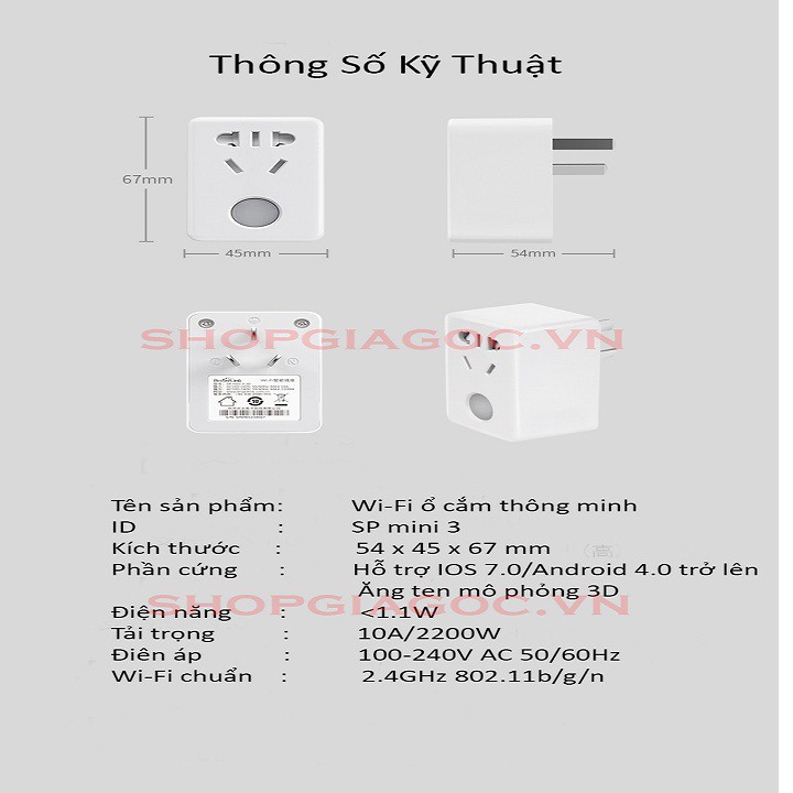 Ổ Cắm Điện Thông Minh BroadLink SP Mini 3 cao cấp